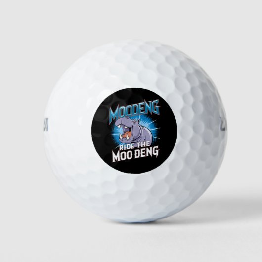 MOO DENG Hippo fährt das MOO DENG Golfball (Vorderseite)