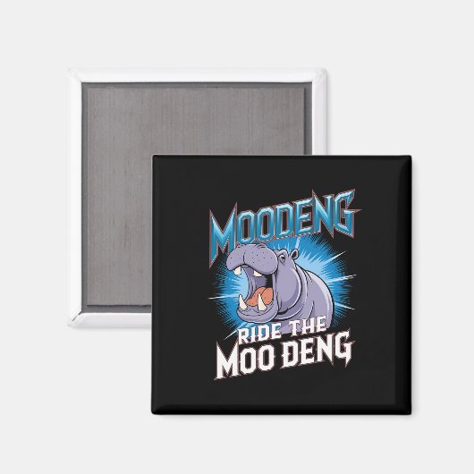 MOO DENG Hippo fährt das MOO DENG Magnet (Vorderseite/Rückseite)