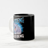 MOO DENG Hippo fährt das MOO DENG Zweifarbige Tasse (Vorderseite Links)