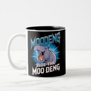 MOO DENG Hippo fährt das MOO DENG Zweifarbige Tasse