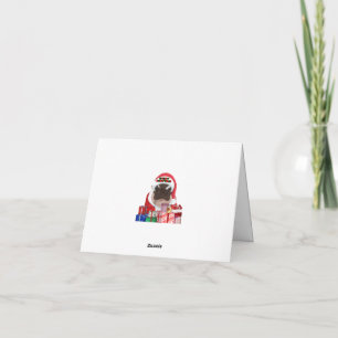 Moo Deng Hippo für frohe Weihnachten Dankeskarte