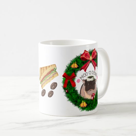 Moo Deng Hippo für frohe Weihnachten Kaffeetasse (VorderseiteRechts)