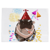 Moo Deng Hippo Große Geschenktüte (Rückseite)