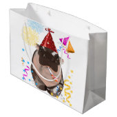 Moo Deng Hippo Große Geschenktüte (Rückseite Schrägansicht)