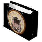 Moo Deng Hippo Große Geschenktüte (Vorderseite Schrägansicht)