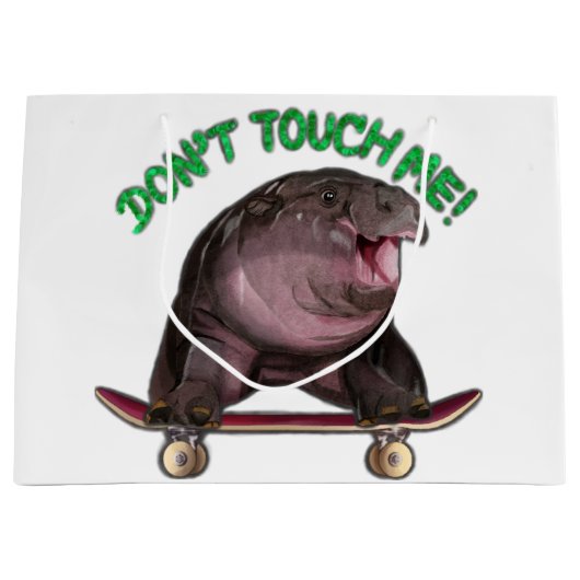 Moo Deng Hippo Große Geschenktüte (Vorderseite)