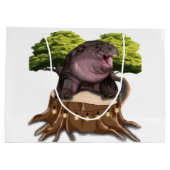 Moo Deng Hippo Große Geschenktüte (Rückseite)