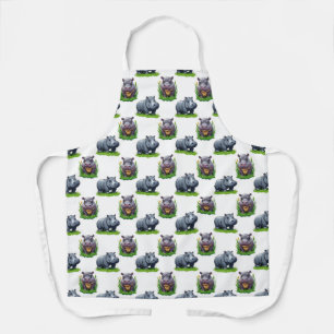 Moo Deng Hippopotamus Tierdesign Schürze