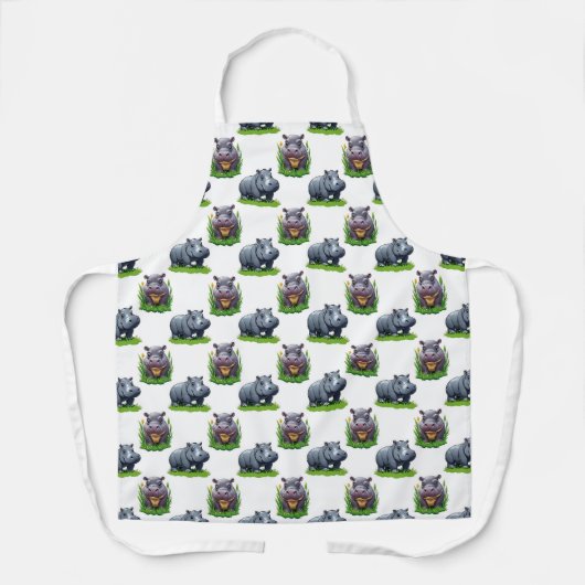 Moo Deng Hippopotamus Tierdesign Schürze (Vorderseite)