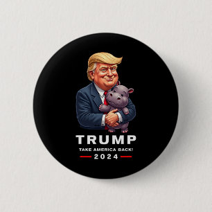 Moo Deng Hippopotamus unterstützen Donald Trump 20 Button