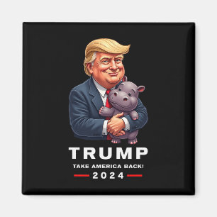 Moo Deng Hippopotamus unterstützen Donald Trump 20 Magnet