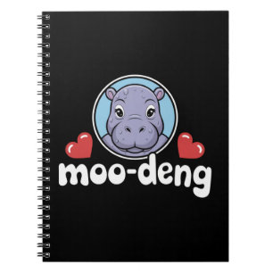 Moo Deng Hüpfer-Schwein im Thai-Bild Baby-Flusspfe Notizblock