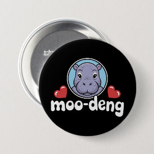 Moo Deng Hüpfer-Schwein im Thai-Bild Baby Nilpferd Button