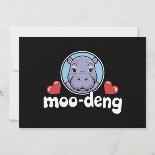 Moo Deng Hüpfer-Schwein im Thai-Bild Baby Nilpferd Einladung