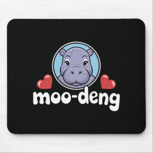 Moo Deng Hüpfer-Schwein im Thai-Bild Baby Nilpferd Mousepad