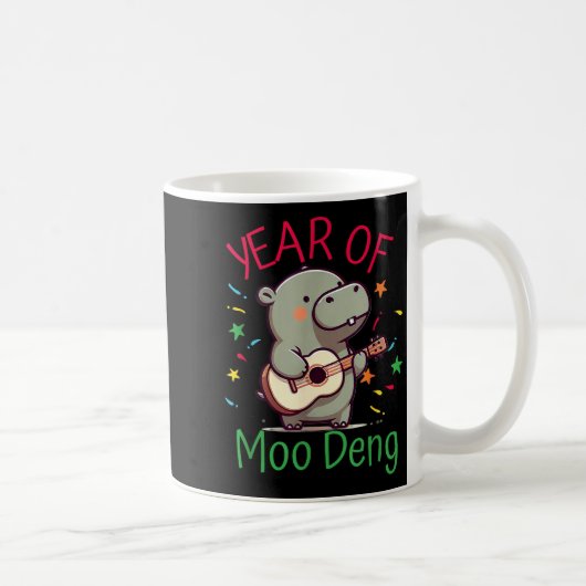Moo Deng Is A Pygmy Hip Happy New Year Funny  Kaffeetasse (Rechts)