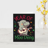 Moo Deng Is A Pygmy Hip Happy New Year Funny Karte (Gelbe Blume)