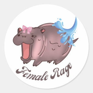 Moo Deng Niedlich Baby Hippo Pygmy Funny Animal Runder Aufkleber
