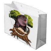 Moo Deng Nilpferd Große Geschenktüte (Rückseite Schrägansicht)