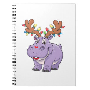 Moo Deng Reindeer Weihnachten Weihnachten Weihnach Notizblock