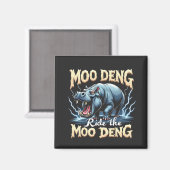 Moo Deng reiten Moo Deng Funny Hippo Magnet (Vorderseite/Rückseite)