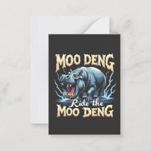 Moo Deng reiten Moo Deng Funny Hippo Mitteilungskarte