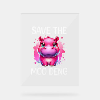 Moo Deng Rettete Moo-Deng Long Sleeve T - Shirt Acrylschild