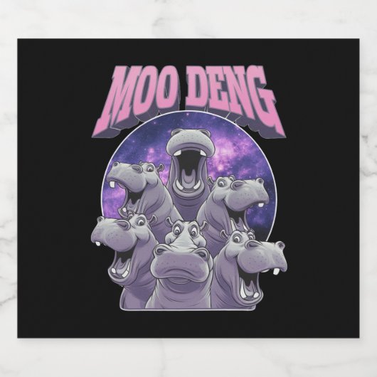 MOO DENG THE BERMOUS BABY PIGMY HIPPO MOODENG BIERFLASCHENETIKETT (Einzelnes Label)