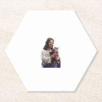 Moo Deng und Jesus eine liebende Szene des Glauben