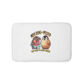 Moo Deng vs. Pesto Angry Hippo vs. Fluffy Penguin Badematte (Vorderseite)