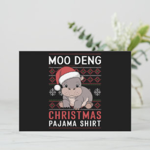 Moo Deng Weihnachten-Pyjama passend für die Famili Feiertagskarte