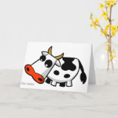 MOO die Schwarzweiss-Kuh Grußkarte Karte (Gelbe Blume)