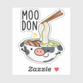 Moo-don Funny Udon Pun Aufkleber (Blatt)