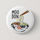Moo-don Funny Udon Pun Button (Vorderseite)