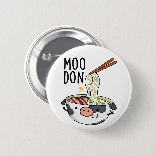 Moo-don Funny Udon Pun Button (Vorne & Hinten)