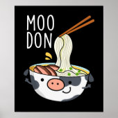 Moo-don Funny Udon Pun Dark BG Poster (Vorne)