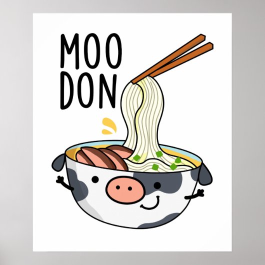 Moo-don Funny Udon Pun Poster (Vorne)