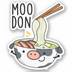 Moo-don Lustiger Udon Wortspiel  Aufkleber