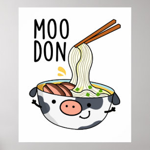 Moo-don Lustiger Udon Wortspiel Poster