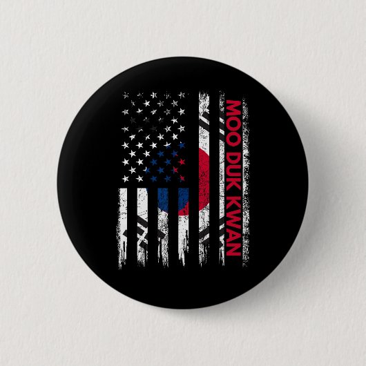 Moo Duk Kwan Karate Martial Arts Training Koreanis Button (Vorderseite)