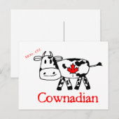 Moo, Eh Postcard Postkarte (Vorne/Hinten)