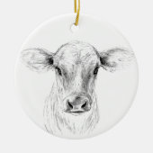 MOO eine junge Jersey-Kuh Keramikornament (Vorne)