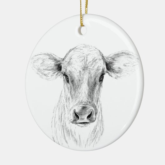 MOO eine junge Jersey-Kuh Keramikornament (Links)