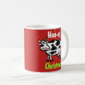 Moo-ey Christmas Funny Cow Tasse (VorderseiteRechts)