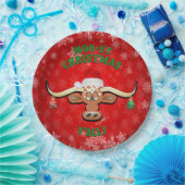 "MOO-ey Christmas, Longhorn Steer Pappteller (Party)