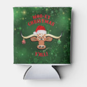 "MOO-ey-Weihnachten", Longhorn Steer Dosenkühler (Vorderseite)