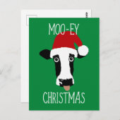 Moo-ey Weihnachtskühe Funny Weihnachtsmann Postkarte (Vorne/Hinten)