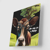 Moo for a Massage Quadratische Wanduhr (Winkel)