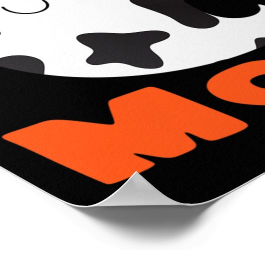 Moo! Funny Cow Ghost Halloween Girls Boys Poster (Ecke)