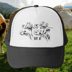 Moo Gay AF Schwarz & Weiß Truckerkappe